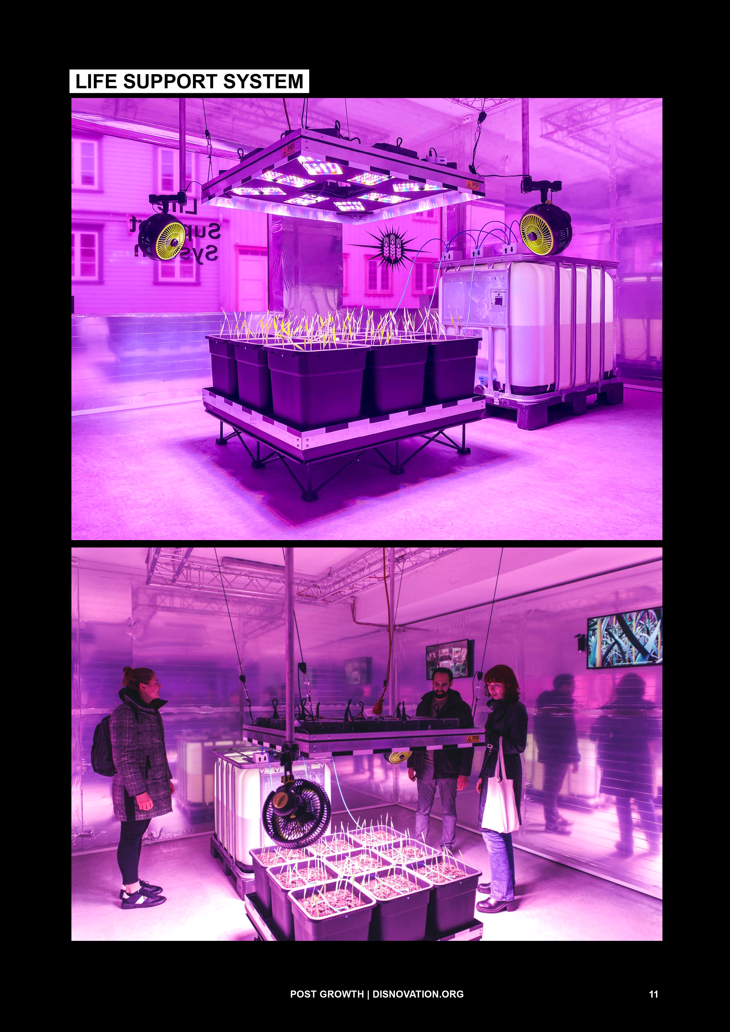 Life support system / Ecosystem services estimation experiment  installation, 1m2 of automated cultivation, led grow lights, camera, streaming | 2020